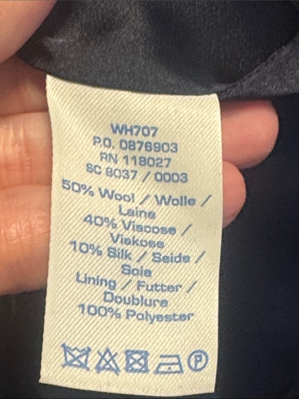 Boden Navy Embellished Spot Wool Silk Fit & Flare Cocktail Dress - Picture 9 of 9